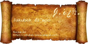 Jakubek Ámos névjegykártya